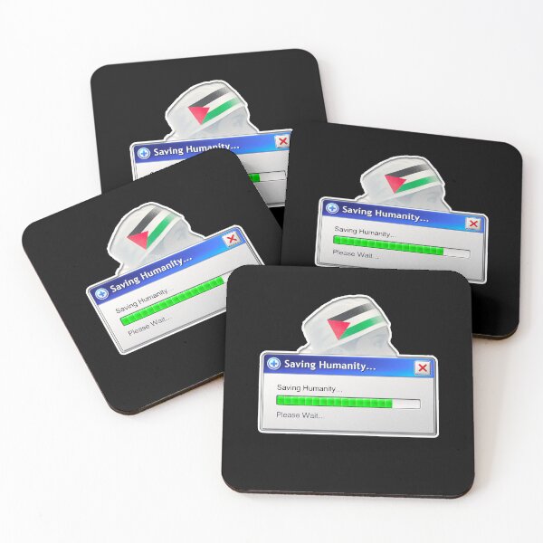 Item preview, Saving Humanity – Windows XP Progress Bar Palestine Tribute designed and sold by Tee-Show.