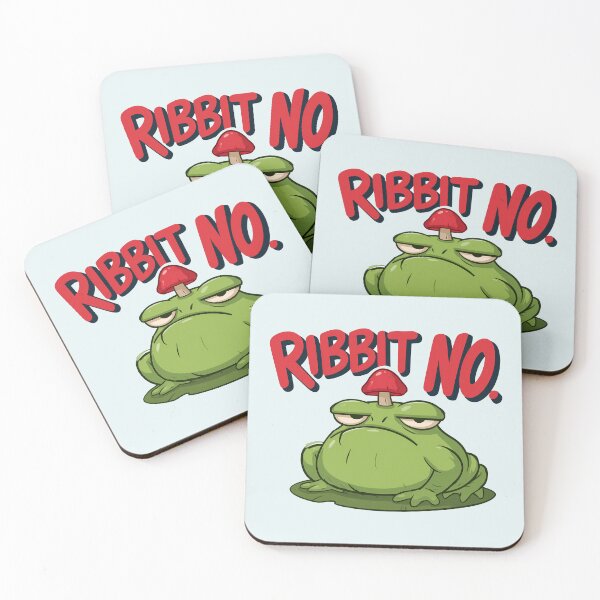 Item preview, Ribbit No Grumpy Frog with Mushroom Funny Sarcastic Design designed and sold by peterdesigns.