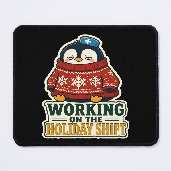 Item preview, Working On The Holiday Shift Funny Christmas Nurse Penguin designed and sold by PozivoPlus.