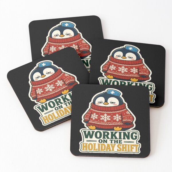 Item preview, Working On The Holiday Shift Funny Christmas Nurse Penguin designed and sold by PozivoPlus.
