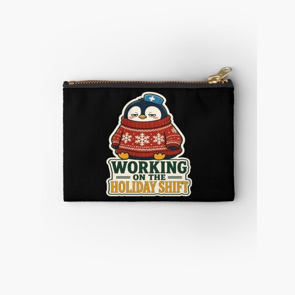 Item preview, Working On The Holiday Shift Funny Christmas Nurse Penguin designed and sold by PozivoPlus.
