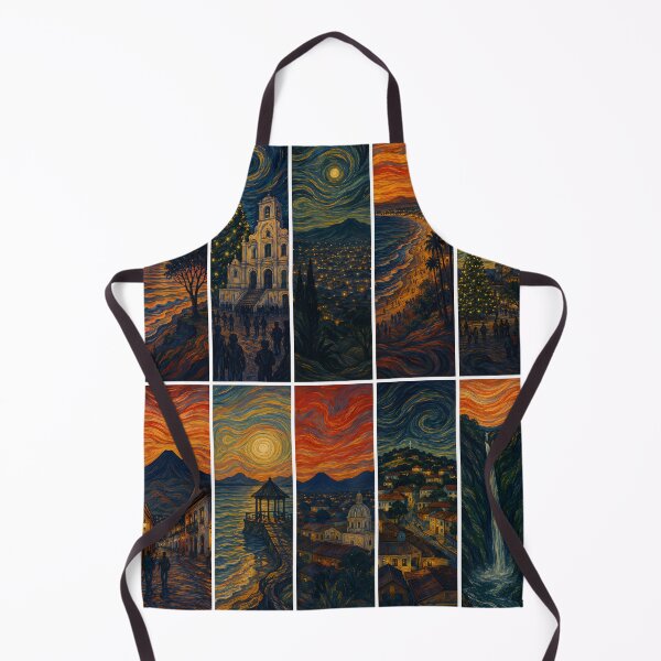 Item preview, Swirling Skies and Volcanic Landscapes – Ten Panel Expressionist Scenic Art designed and sold by Amalia Gutyz.