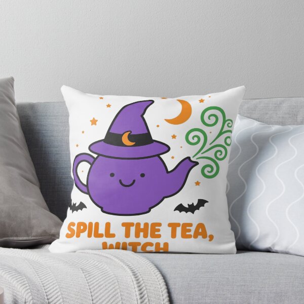 Item preview, Spill The Tea Witch Cute Teapot Halloween Tee designed and sold by A Light Worker.