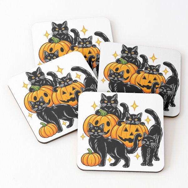 Item preview, Black Cats and Jack-o’-Lanterns – Spooky Halloween Cat Pumpkin Design designed and sold by BakersTees.