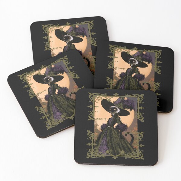 Item preview, Siamese Witch Cat Gothic Halloween Art designed and sold by Art.Fusion.Studio.