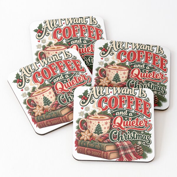 Item preview, Vintage Christmas Coffee – All I Want Is Coffee and a Quieter Christmas designed and sold by meme2525.