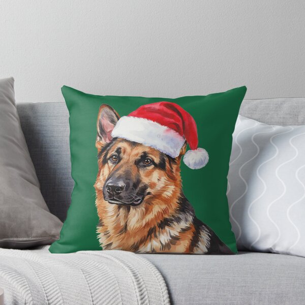 Item preview, German Shepherd Wearing a Santa Hat designed and sold by theartfulaspie.