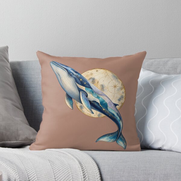 Item preview, Celestial Blue Whale and Ivory Moon Watercolor designed and sold by  MAD's Recreation Studio.