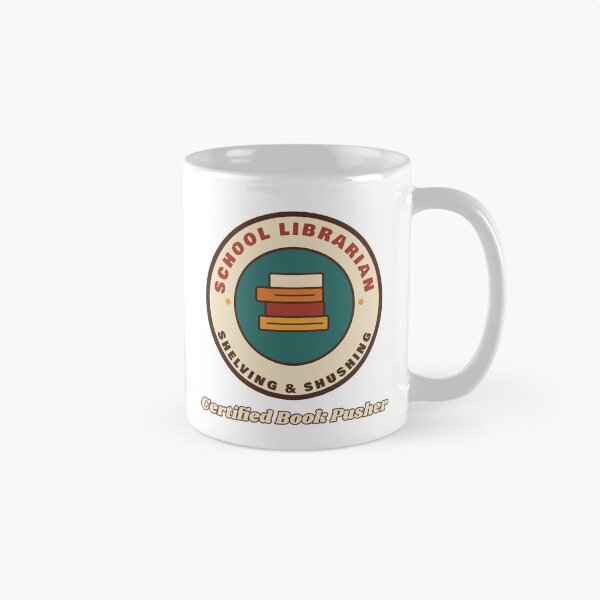 Item preview, School Librarian Certified Book Pusher Retro Badge designed and sold by Walli's.