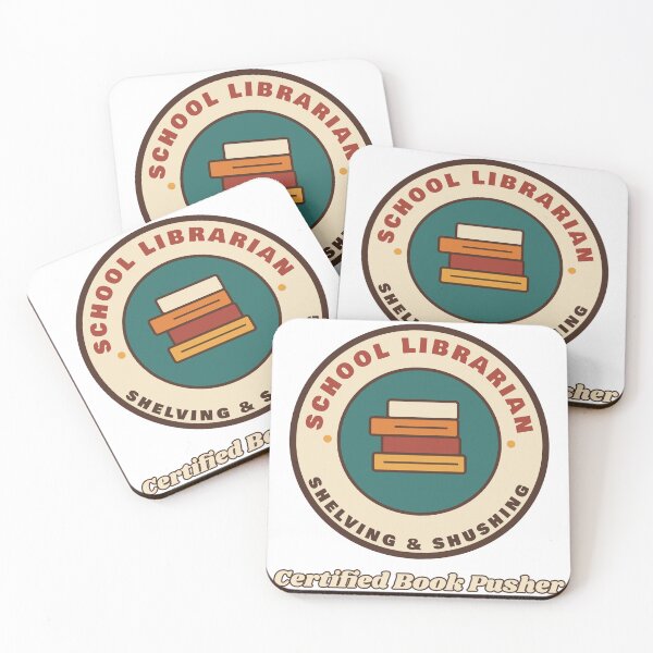 Item preview, School Librarian Certified Book Pusher Retro Badge designed and sold by Walli's.
