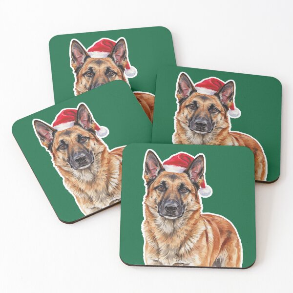 Item preview, Belgian Malinois Wearing a Santa Hat designed and sold by theartfulaspie.