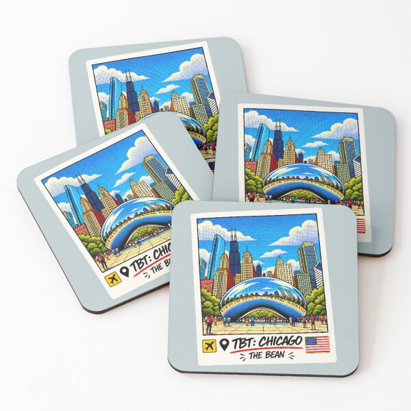 Item preview, Chicago The Bean Vintage Pop Art Travel Poster - Cloud Gate designed and sold by JEFFCORA.