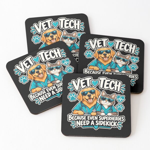 Item preview, Funny Vet Tech Superhero Sidekick Dog Cat Veterinary Humor designed and sold by MagicSD Designs.