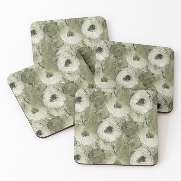 Item preview, Abstract Circular Flowers in Earthy Green designed and sold by Artistestella.