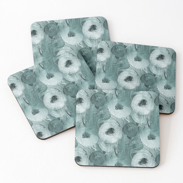 Item preview, Abstract Circular Flowers in Earthy Teal designed and sold by Artistestella.