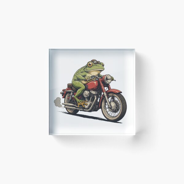 Item preview, Funny Frog Riding Motorcycle Animal Art designed and sold by No Excuses Supply.