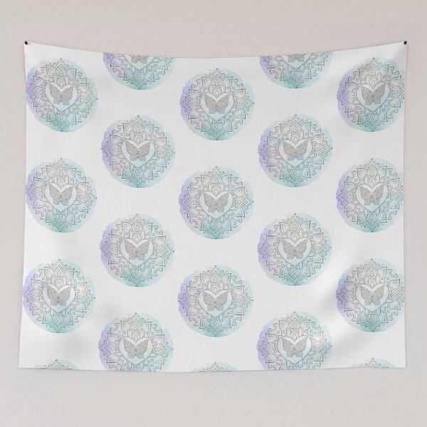 Item preview, Watercolor Heart Butterfly Mandala designed and sold by LivingRoomZoo.