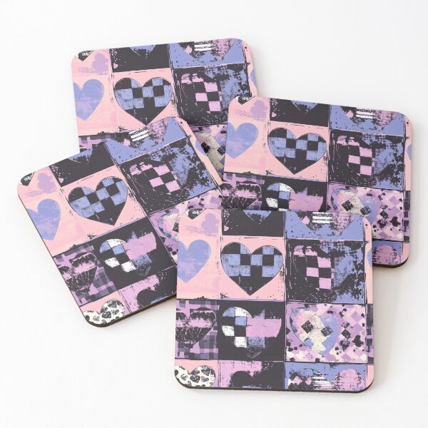 Item preview, Checkered Hearts Vintage Pastel Goth Pattern designed and sold by WyldLuna.