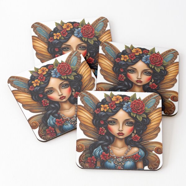 Item preview, Enchanted Latina Fairy With Butterfly Wings - Transparent background designed and sold by Chaotic Pixels.
