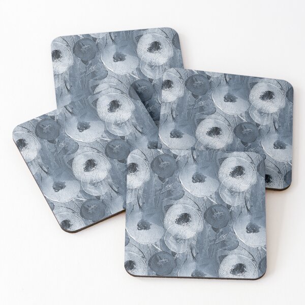 Item preview, Abstract Circular Flowers in Earthy Blue designed and sold by Artistestella.