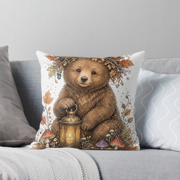 Item preview, Witchy Cottagecore Bear with Lantern – Autumn Magic designed and sold by MFMart.