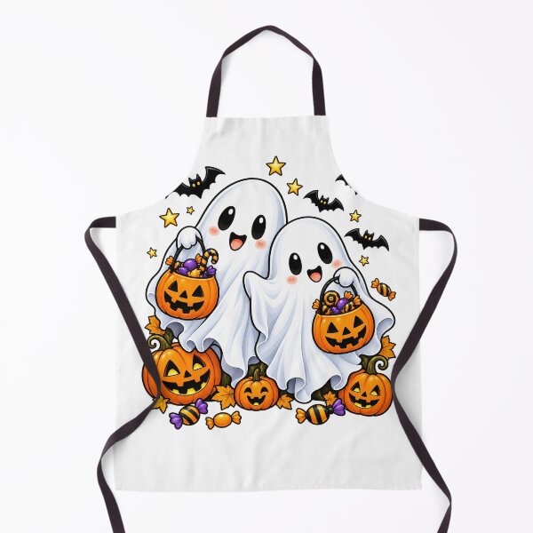 Item preview, Cute Trick or Treat Ghosts with Pumpkin Candy Baskets designed and sold by Eman_Studio.