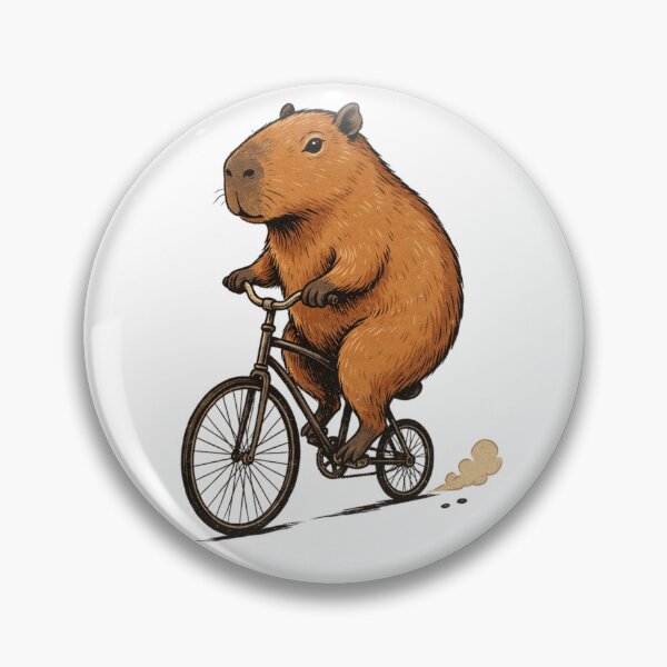 Item preview, Funny Capybara Riding Bicycle Animal Art designed and sold by No Excuses Supply.