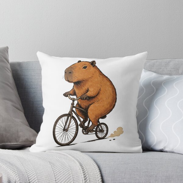 Item preview, Funny Capybara Riding Bicycle Animal Art designed and sold by No Excuses Supply.