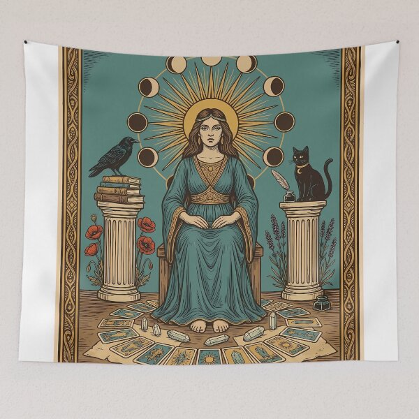 Item preview, L'Intuition Vintage Tarot Card Moon Phases designed and sold by PurrfectHome.