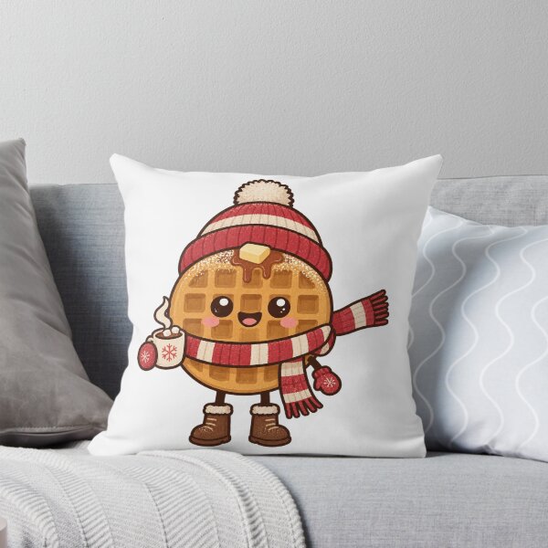 Item preview, Cute Winter Waffle in Beanie and Scarf – Kawaii Cozy Breakfast designed and sold by OMARFIRAS.