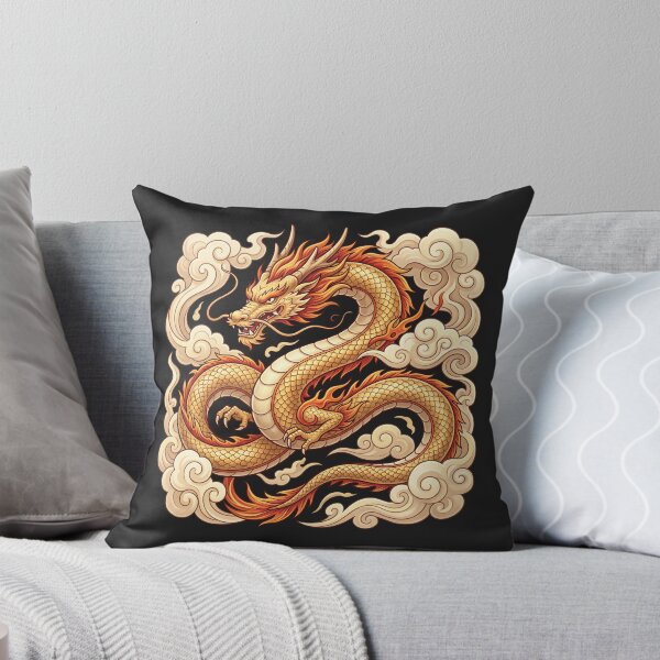 Item preview, Golden Chinese Dragon, Lunar New Year Celebration Gift, Traditional Asian Mythical Dragon Graphic, Fantasy Cloud Art designed and sold by binatna.