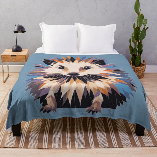 Item preview, Adorable, psychedelic hedgehog in a colorful, geometric mosaic designed and sold by designmari.
