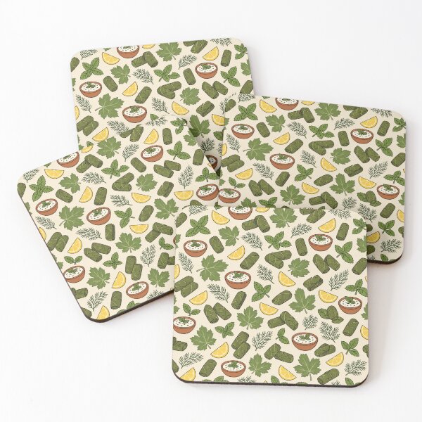Item preview, Dolma Mediterranean Mezze Pattern | Stuffed Grape Leaves, Lemon, Dill and Yogurt designed and sold by StickyGuys.