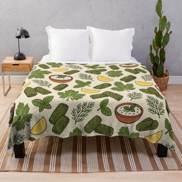Item preview, Dolma Mediterranean Mezze Pattern | Stuffed Grape Leaves, Lemon, Dill and Yogurt designed and sold by StickyGuys.