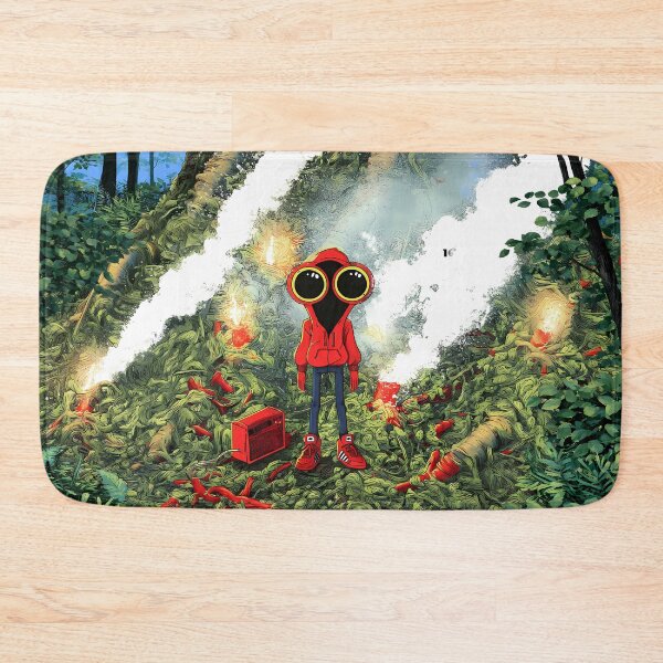 Item preview, Orange Hooded Alien Monster Forest Speaker Art designed and sold by Lunat1kk.