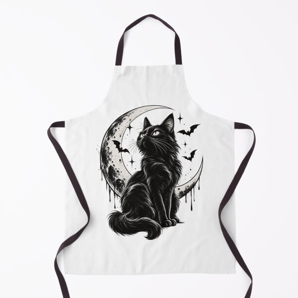 Item preview, Black Cat and Crescent Moon – Gothic Celestial Halloween Art designed and sold by Twixly.