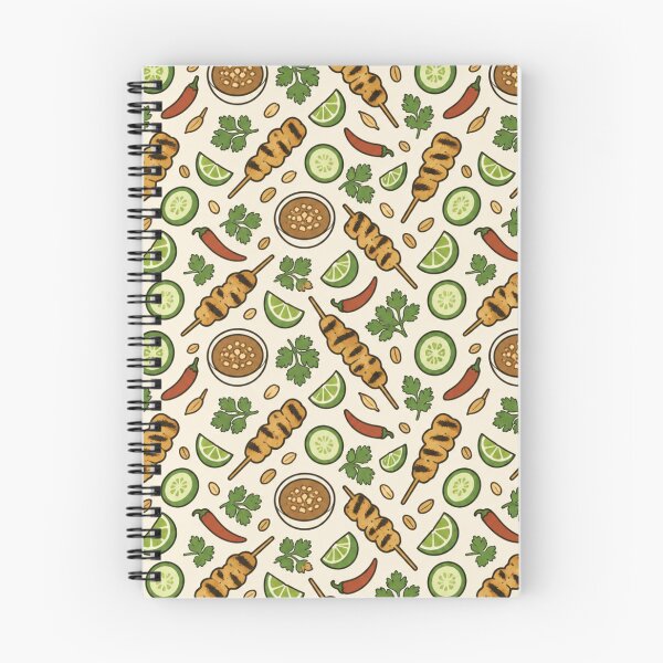 Item preview, Satay Street Food Pattern | Grilled Skewers with Peanut Sauce, Lime and Chilies designed and sold by StickyGuys.
