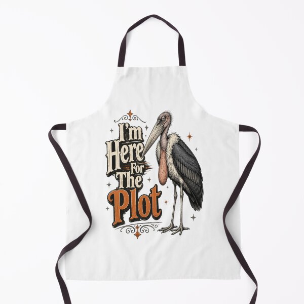 Item preview, Marabou Stork Shirt - I'm Here For The Plot - Funny Halloween Bird Tee - Gothic Undertaker Bird Apparel designed and sold by Max Store.