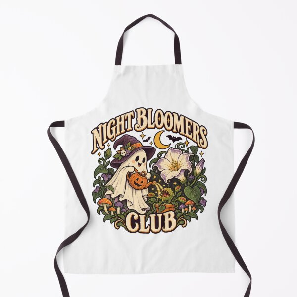 Item preview, Night Bloomers Club – Cute Ghost Gardener Retro Halloween designed and sold by fotoNoz.