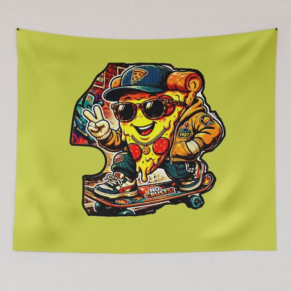 Item preview, Pizza Skate Glasses Cap Cool Funny Skateboard Retro Graffiti designed and sold by AstronautMerch.