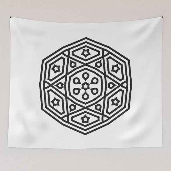 Item preview, Islamic Geometric Mandala Pattern Art-Black designed and sold by GrafecShop.