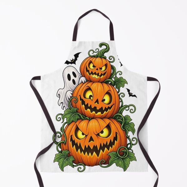 Item preview, Stacked Jack O Lanterns with Peeking Ghost Halloween Pumpkins designed and sold by Eman_Studio.