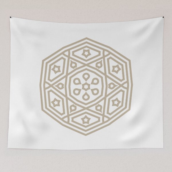 Item preview, Islamic Geometric Mandala Pattern Art-Beige designed and sold by GrafecShop.