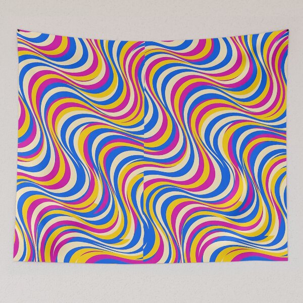 Item preview, Seamless Retro Pop Art Wavy Stripes Pattern designed and sold by wallpapersarts.