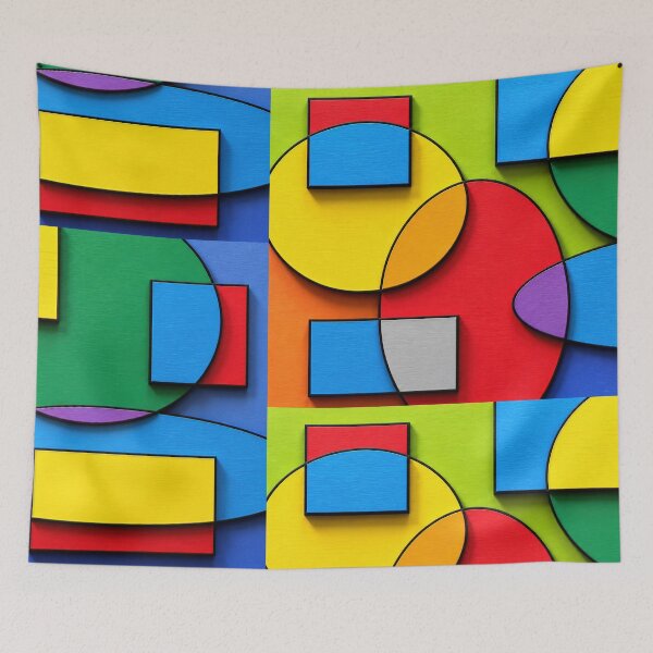 Item preview, Bold Colorful Geometric Abstract with Overlapping Circles and Squares designed and sold by ChrisButler.