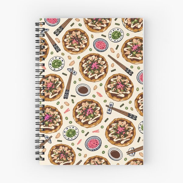 Item preview, Okonomiyaki Japanese Street Food Pattern | Savory Pancakes with Mayo, Bonito and Scallions designed and sold by StickyGuys.