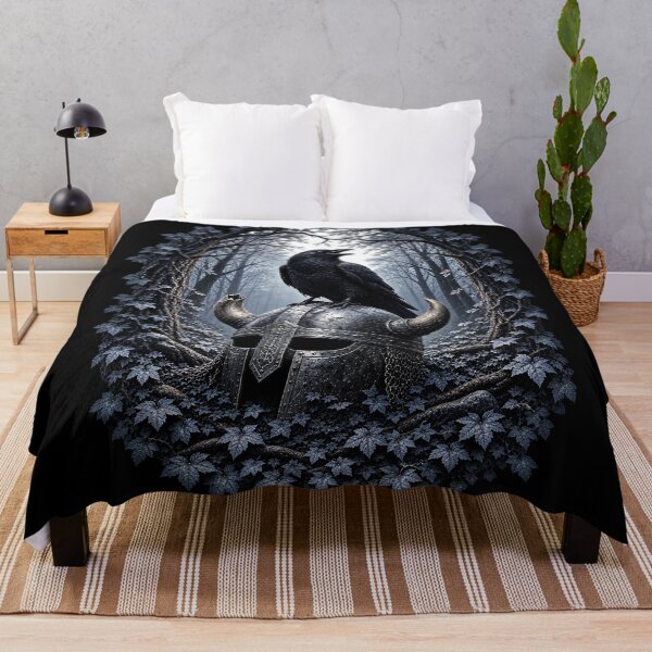 Item preview, Viking Raven – Norse Mythology Odin's Raven on Viking Helmet designed and sold by SVALANART.