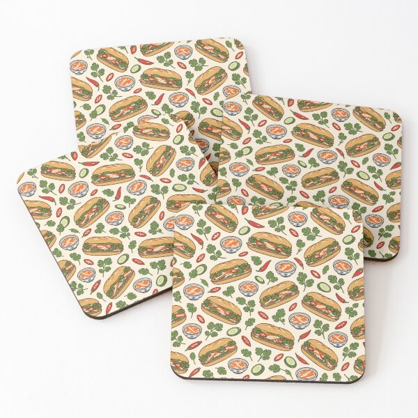 Item preview, Banh Mi Vietnamese Pattern | Baguette Sandwiches with Pickled Carrot, Cilantro and Chili designed and sold by StickyGuys.