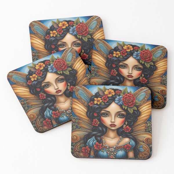 Item preview, Enchanted Latina Fairy With Butterfly Wings - Full Background designed and sold by Chaotic Pixels.