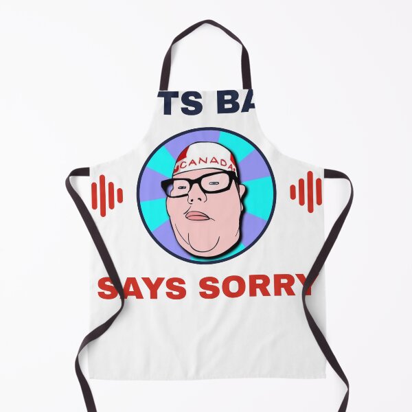 Item preview, Spits Bars Retro Sunburst Badge, Says Sorry, Funny Polite Canadian Rapper designed and sold by TBoneBeatbox.